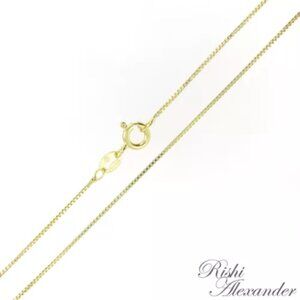 925 sterling silver gold-plated box chain necklace vermeil .8mm stamped 925